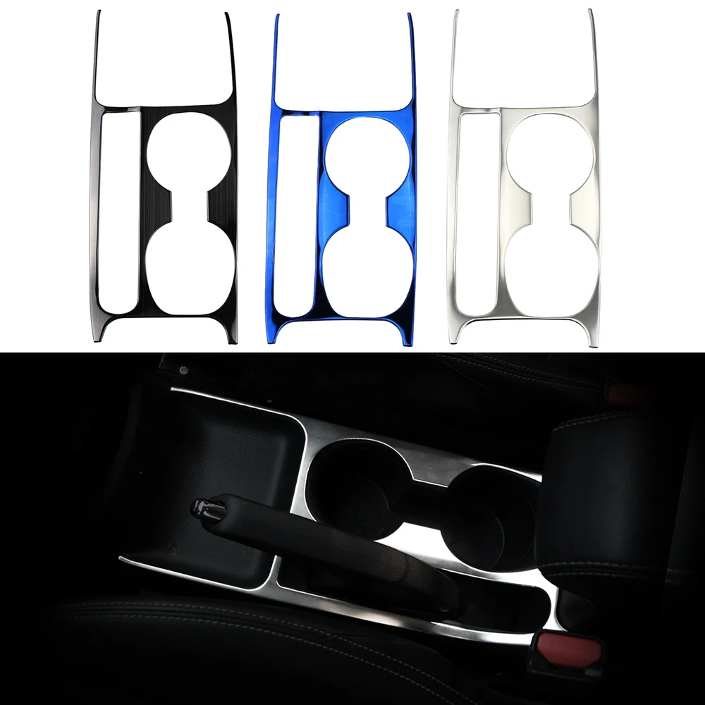 Car Water Cup Decoration Cover Trim Hand Brake Panel Stickers for Nissan Kicks 2017 - 2021 LHD Stainless Steel Accesssories