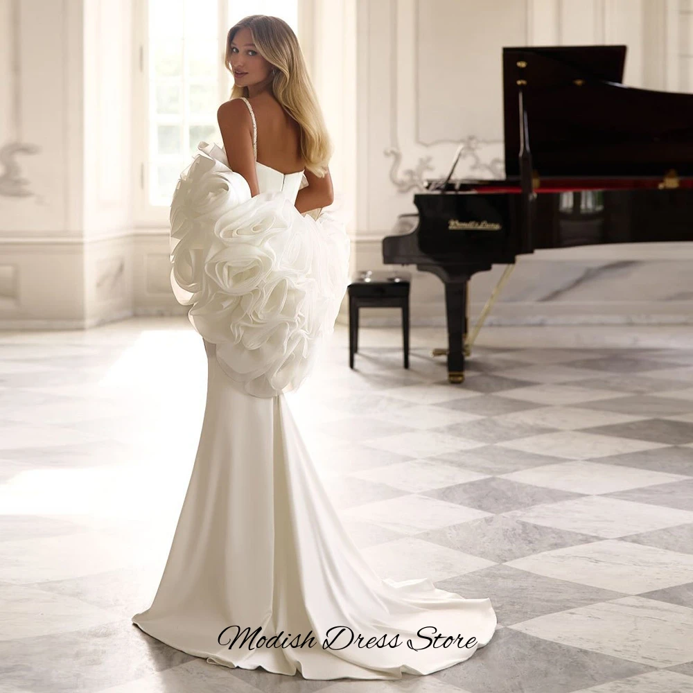 Classic Jersey Wedding Dress Graceful Square Collar Spaghetti Straps Bridal Gowns with Shawl Customized Mermaid Vestido De Novia