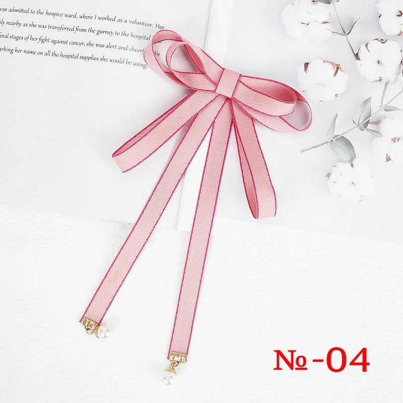 Perle Band Brosche Pin Frauen Fliege Vintage Schule Mädchen Weiß Kragen Schmuck Bowknot Shirts Krawatte Candy Farbe Rot Schmetterling – Detail 4