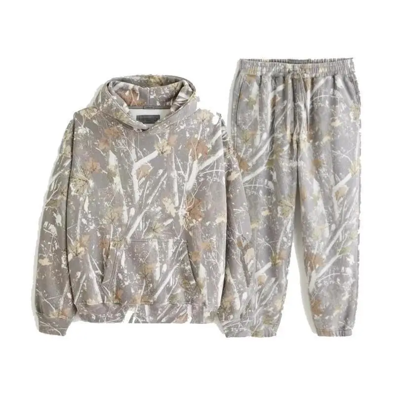 

Women's Camouflage Sweatshirt Set 2 Piece Camouflage Hoodie Spring Autumn Winter Seasonal Three-quarter Sleeve Clothing Set