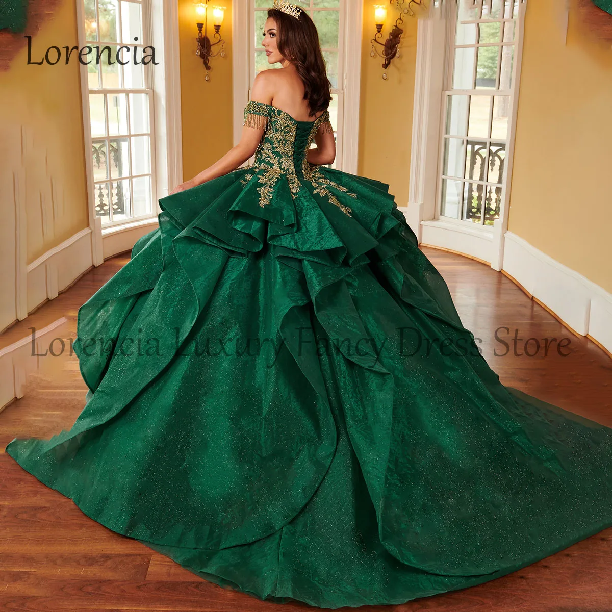 2024 Quinceanera Meksiko gaun pesta gaun 3D bunga busur Applique manik-manik dengan jubah manis 15 16 Formal Vestidos De 15 a20os