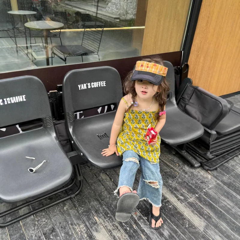 

2026Summer New Children's Clothing Girls' Bohemian Sundress Floral vest-style fashionable dress