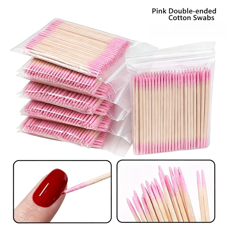 Disposable Double Pointed Cotton Swab Embroidery Makeup Eyebrow Trimming Eyeliner Superfine Small Pointed Toothpick