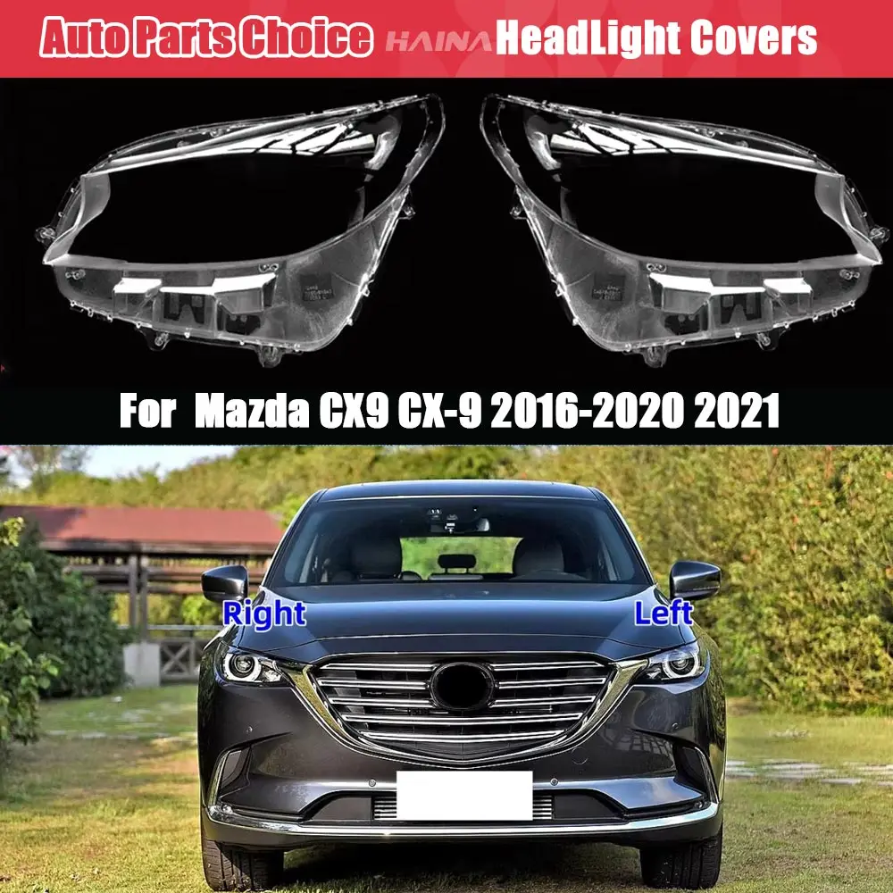 

EECX Headlight Cover For Mazda CX9 CX-9 2016-2020 2021 Auto Headlamp Caps Lampshade Lampcover Glass Lens Shell