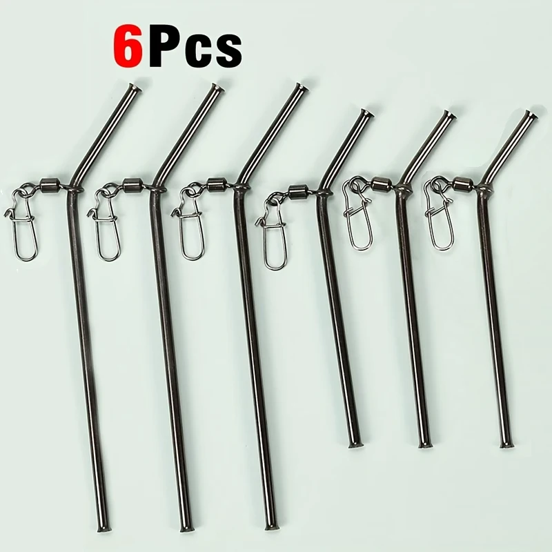 6 Stück 9cm/12cm Kleine Messing-Angelrohre, Anti-Tangle-Booms, Angel-Balance-Verbinder, Karpfenangel-Zubehör