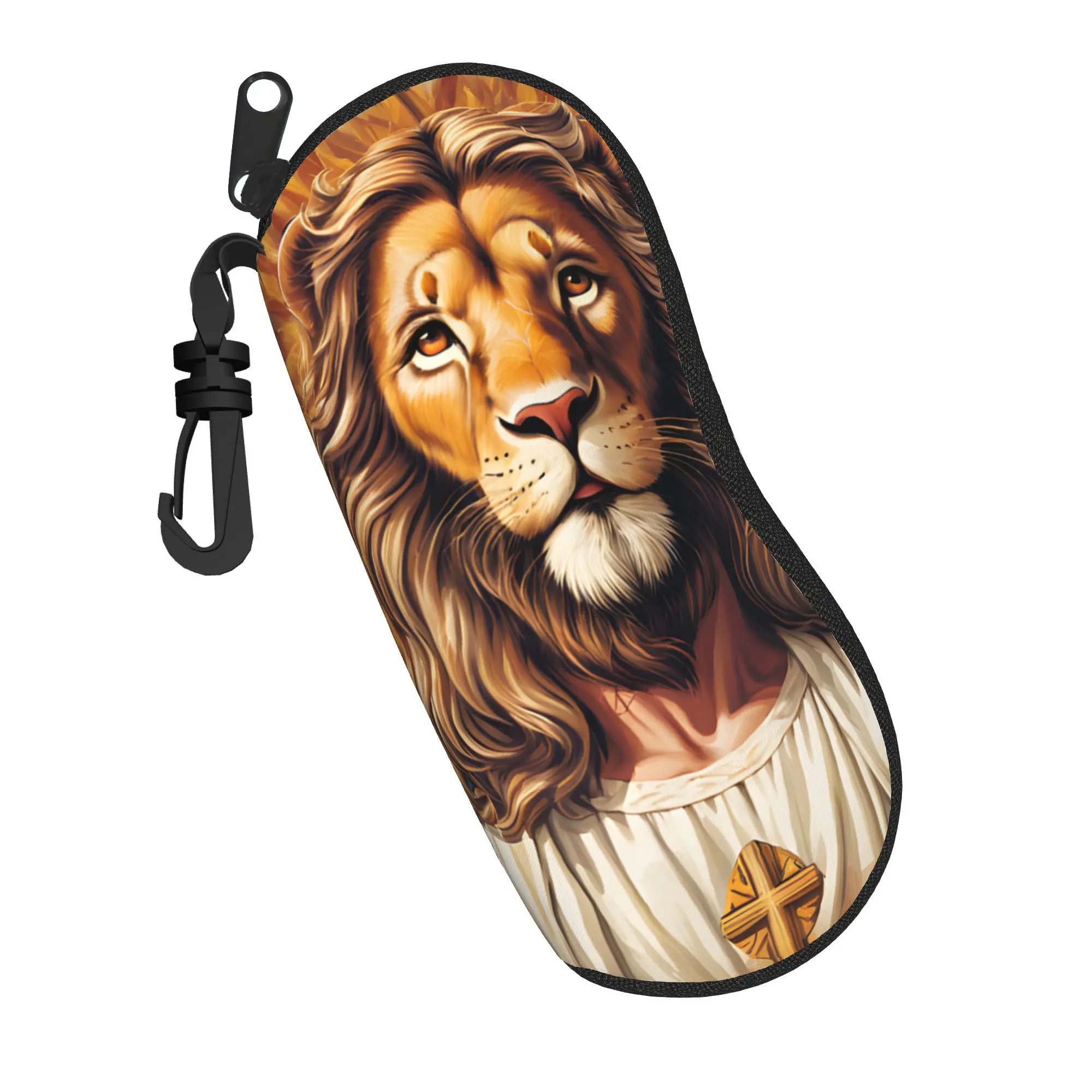 Lion of Judah Cross Jesus Christ Glasses Case Gift For Girl Boy  Box  Reading Storage Box Print Glasses Box