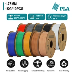 10KG PLA PETG Filamnet 1.75mm 1KG Filament Spool 3D Printer Filament for 3D Printer High speed