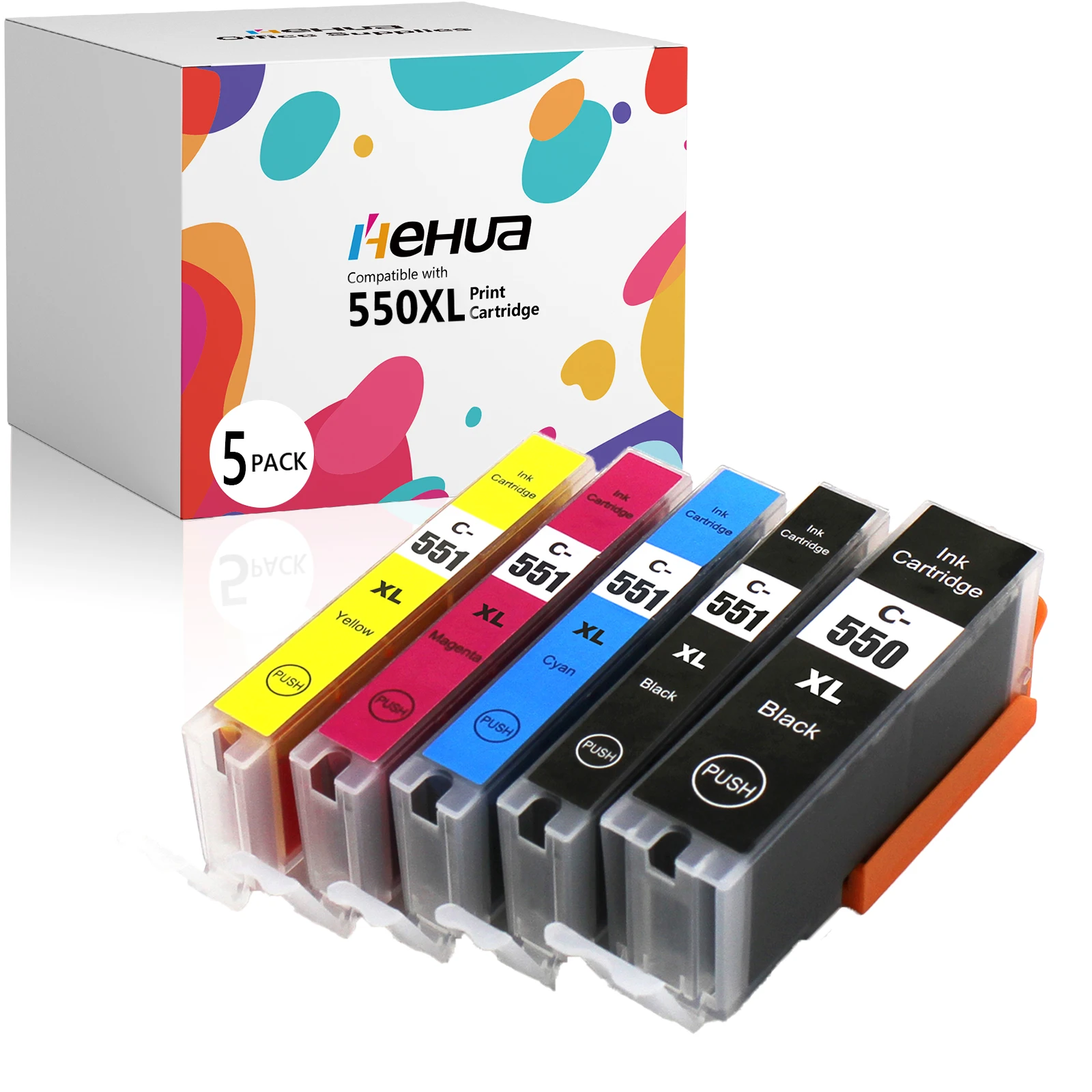 Druckerpatronen 550XL für Canon PIXMA MG5450 MG5550 MG5650 MG6350 MG6450 MG6650 MG7150 MG7550 Ip7250 MX925