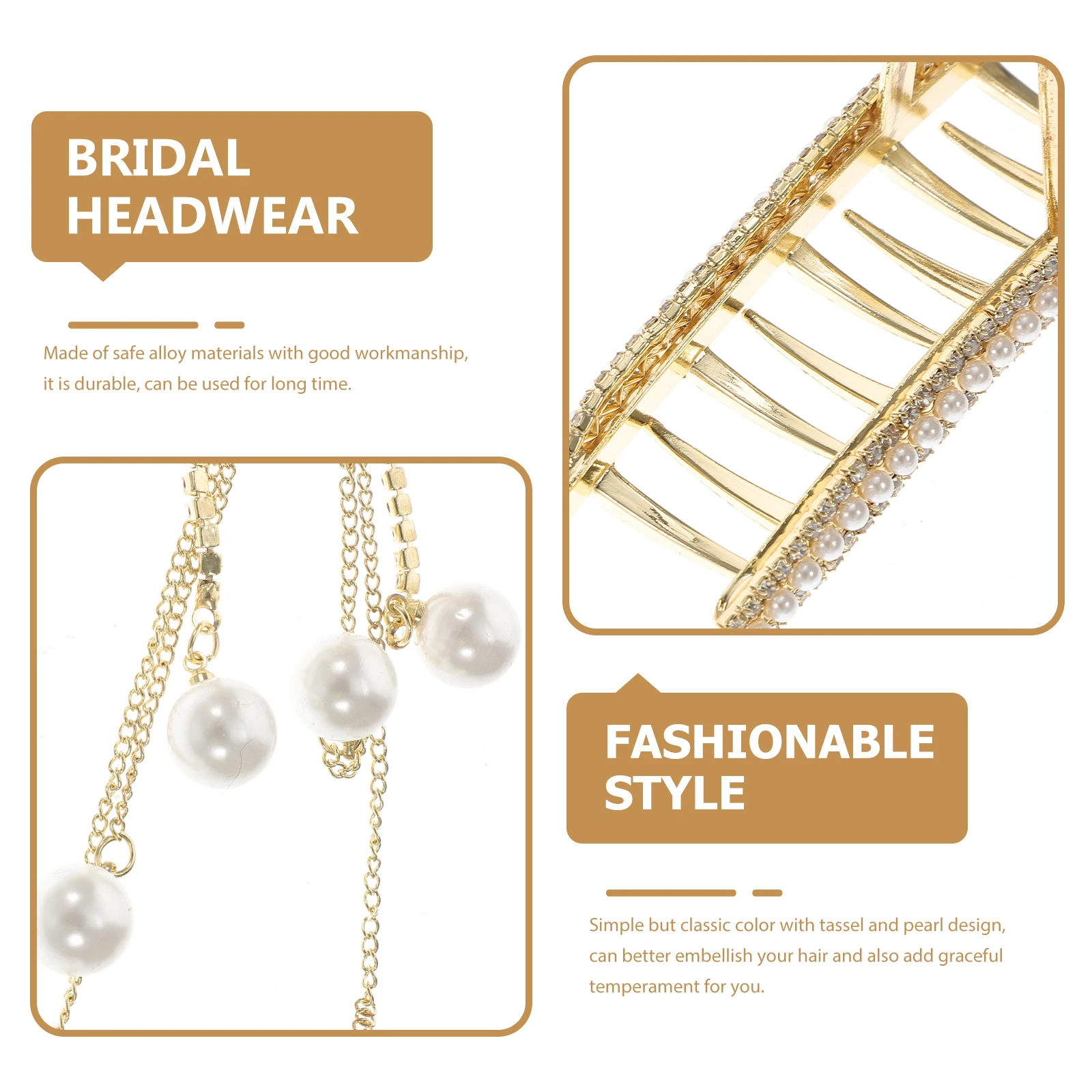 

Tassel Pearl Clips for Women Thick Hair Accessories Large Claw Barrettes Pearl Claw Clips Thin Hair Decorations