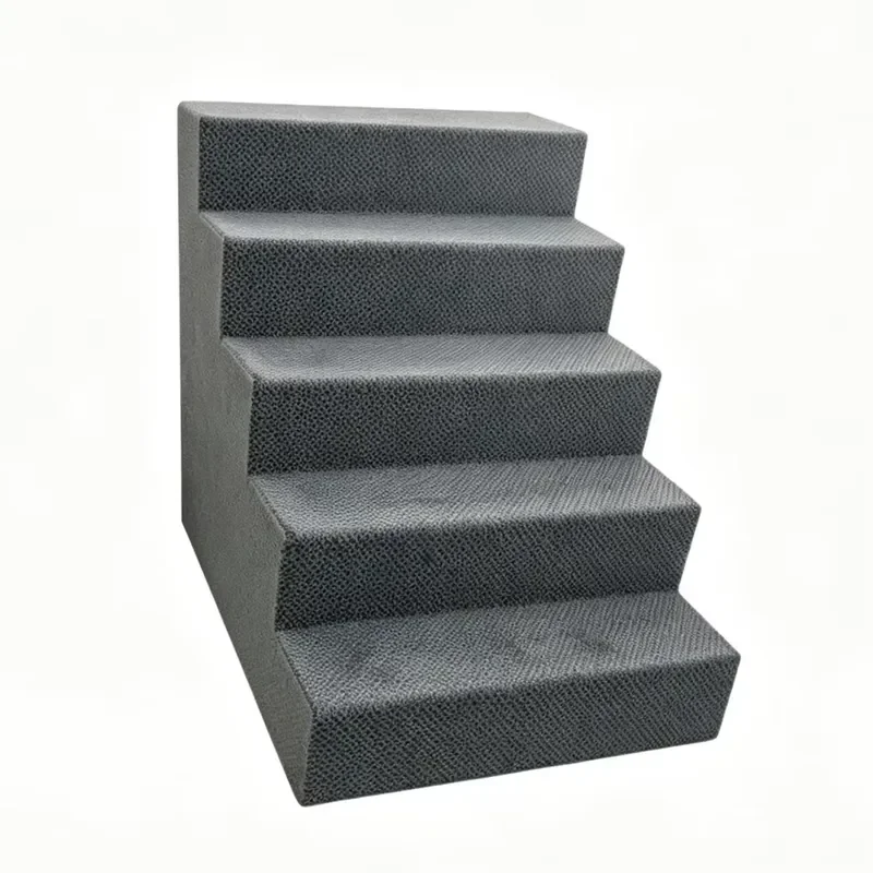 5 Step Foam Dog Ramp for Bed and Sofa High Density Non Slip Removable Washable Pet Stairs for Puppies and Senior Dogs