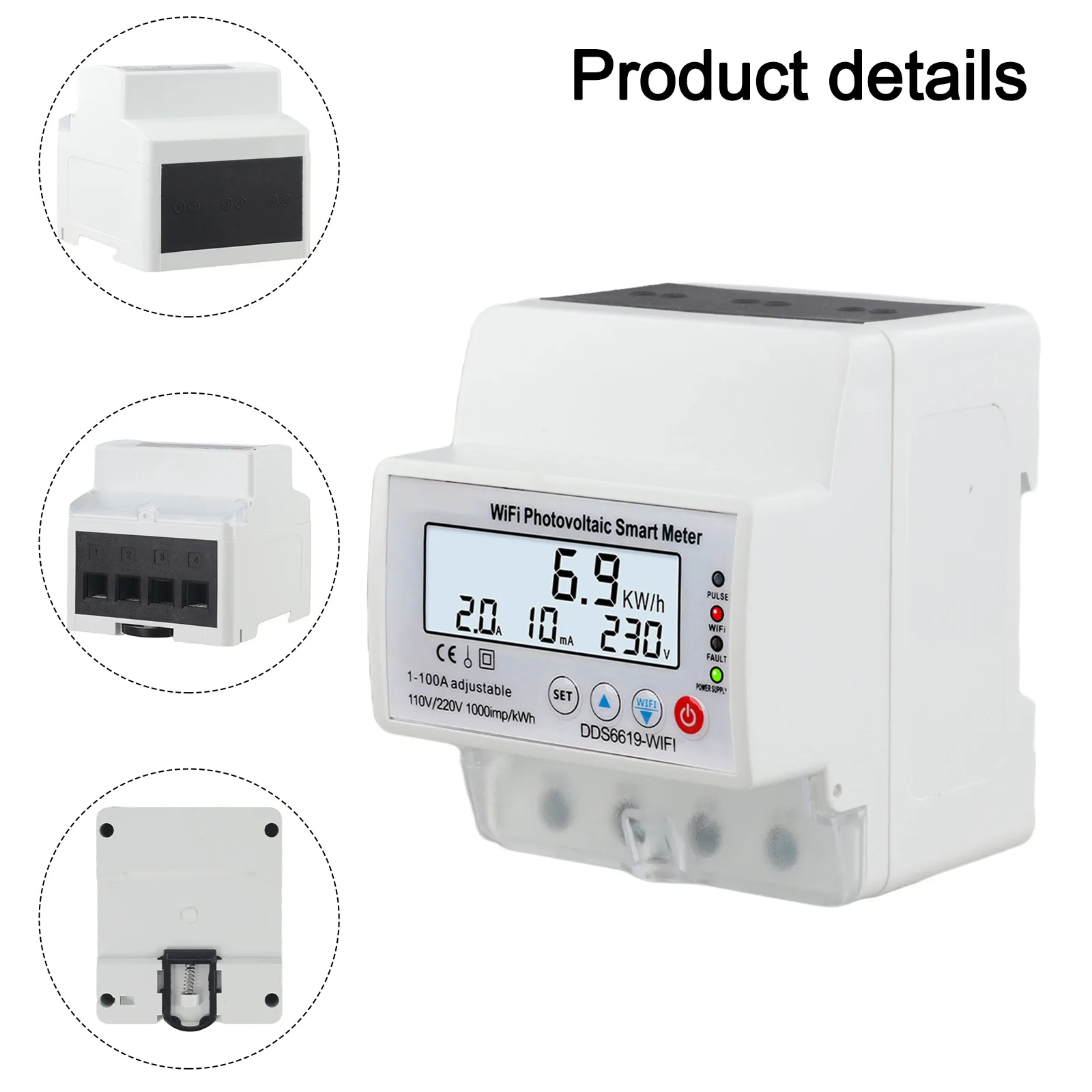 

Home Monitoring Smart Meter Current Voltage Leakage Digital Electricity Meter Lightweight And Easy Installation