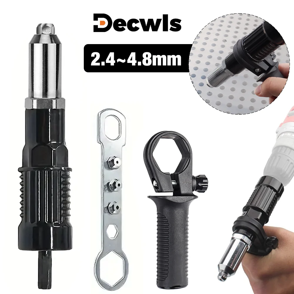 Riveting Machine, Electric Rivet Gun Adapter, 2.4mm-3.2mm-4.0mm-4.8mm Riveting Tools, Home Riveting Machine, For Electric Drills
