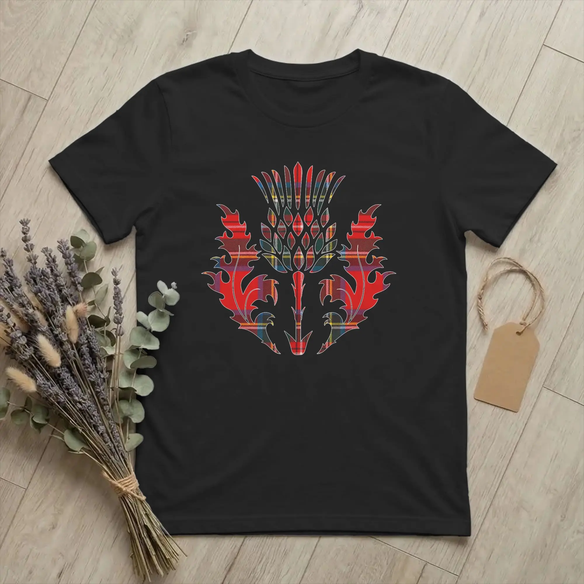Scottish Tartan Thistle Emblem T-Shirt Men Inverness Scotland Funny 100% Cotton Tee Crewneck Short Sleeve T Shirt Summer Clothes