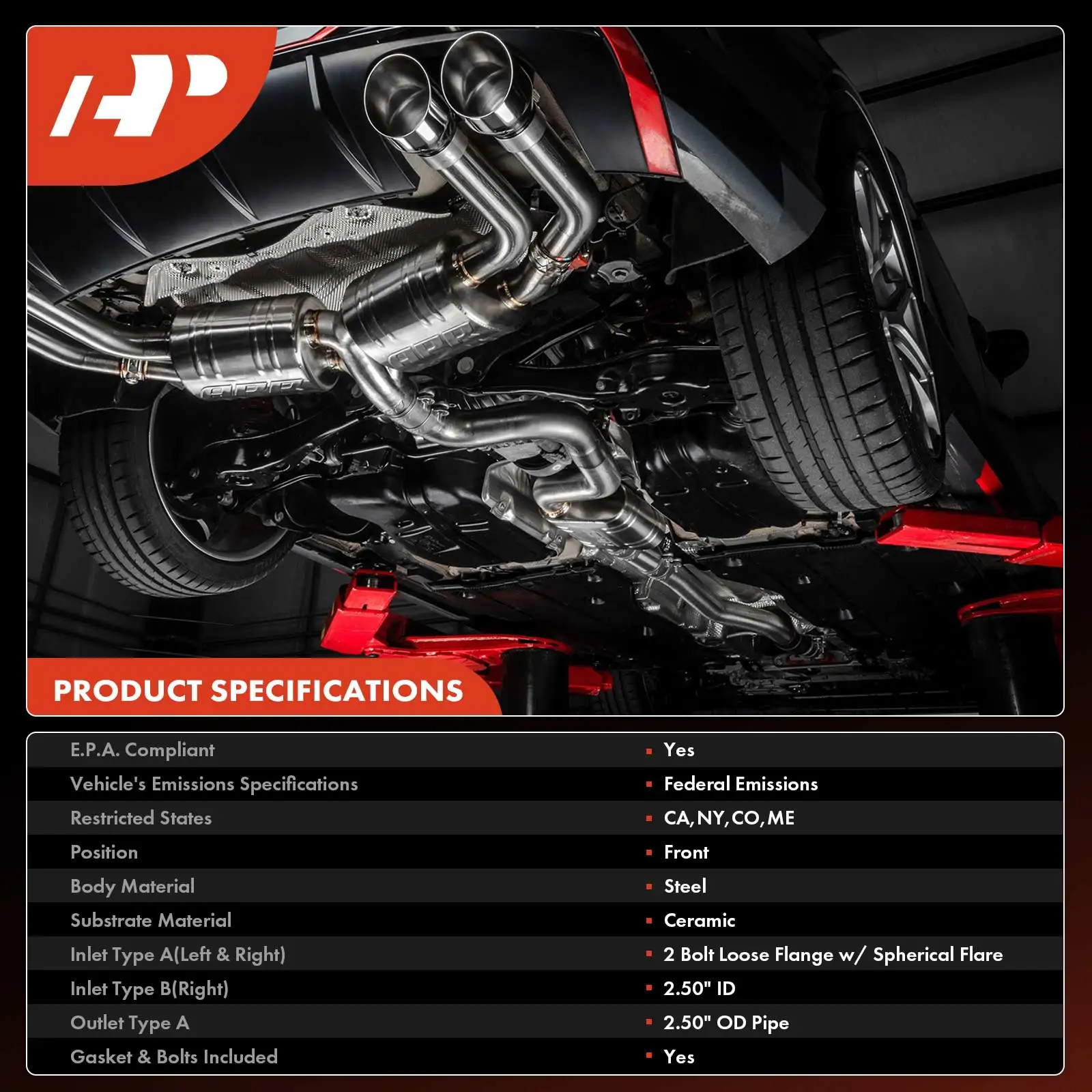 A-Premium 2pcs Left & Right Side Catalytic Converter for Ford E-150 E-250 2003 E-150 Econoline E-250 Econoline 1999-2002
