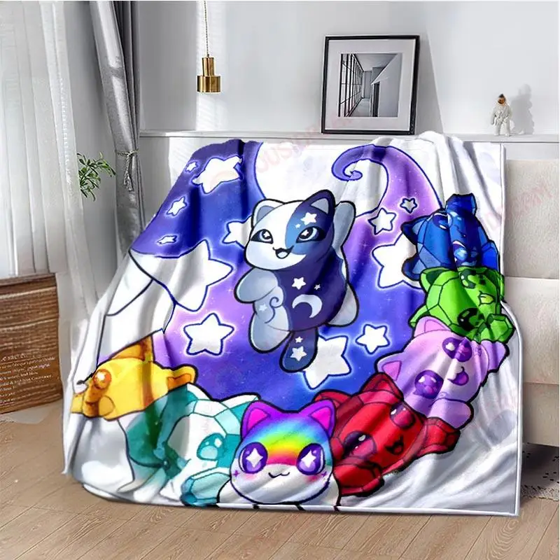 Cartoon Game Blanket Cute Aphmau with Wings Flannel Pink Warm Throw Blanket for Bed Bedroom Sofa Travel Picnic Blanket Girl Gift