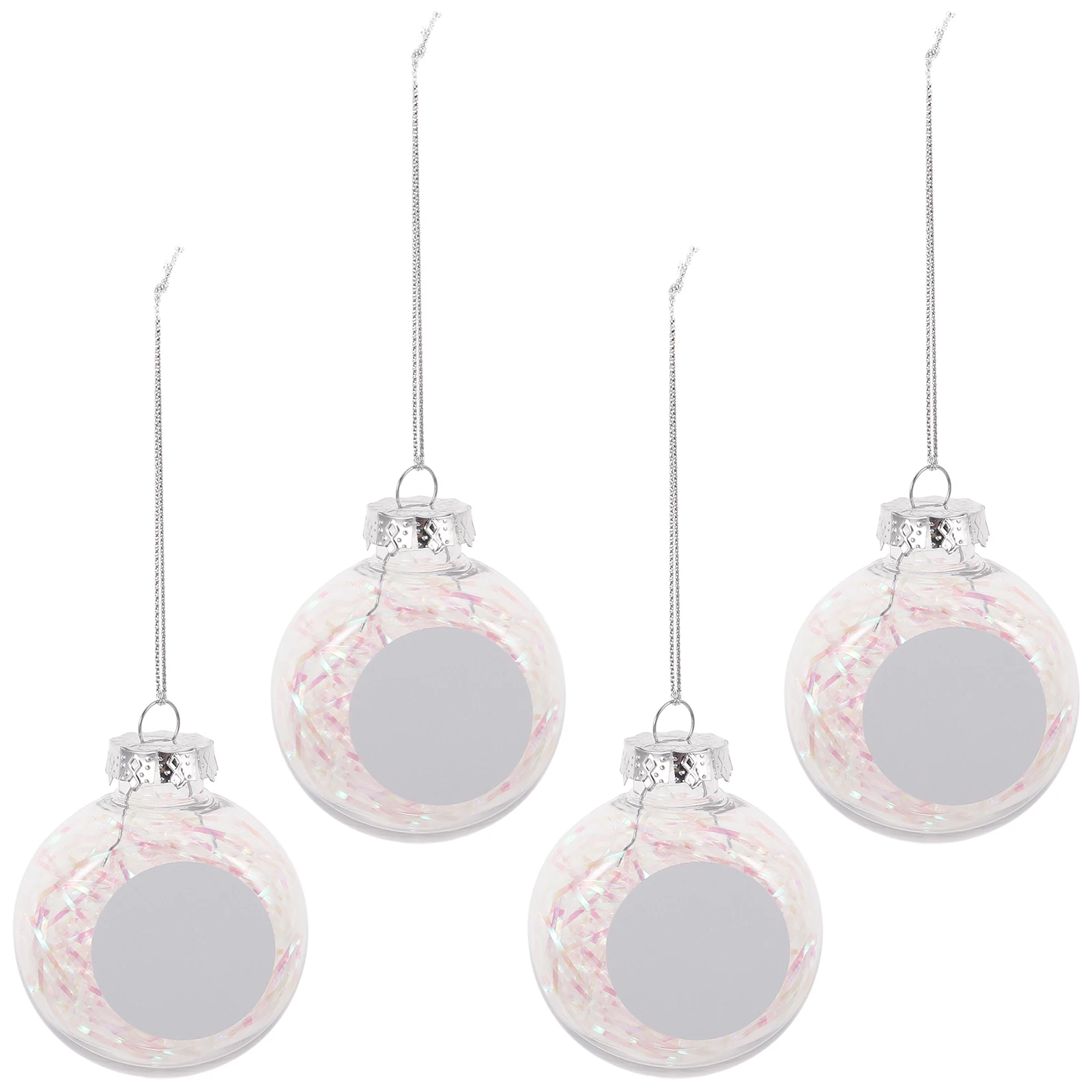 

4 Pcs Christmas Balls Clear Craft Baubles Empty Ornaments to Fill Flat Bottom Plastic Globe Fillable for