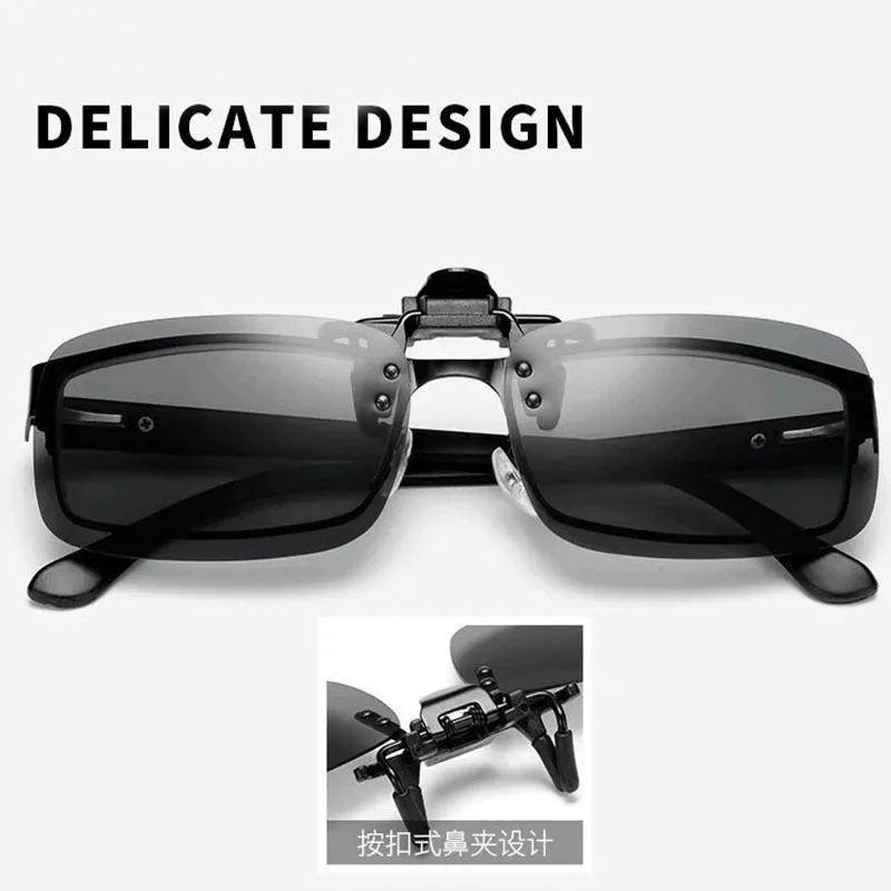 Polarized Clip Sunglasses Myopia Glasses Clip Driver Fishing Night Vision Myopia Clipon Sun Shading Eyeglasses image 3