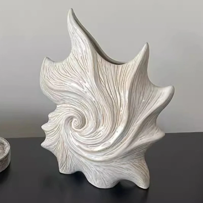 

Nordic Conch Vases Creative Table Decoration Flower Vase Living Room Art Vase Ceramics Elegant Flower Bottle Aesthetic Ornaments