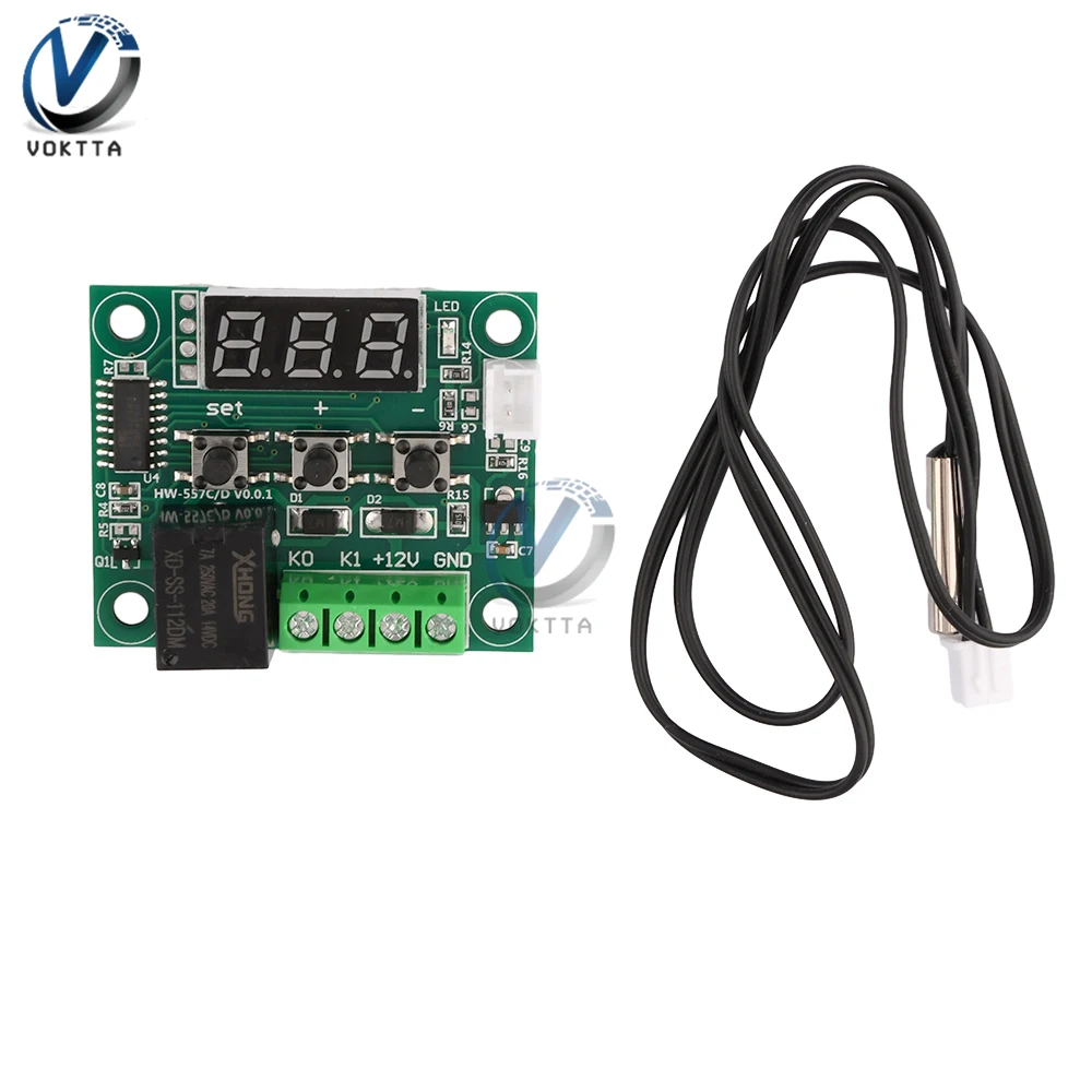 W1209 DC Digital Temperature Controller Board High-precision Thermostat NTC Sensor Refrigeration Heating Temperature Regulator