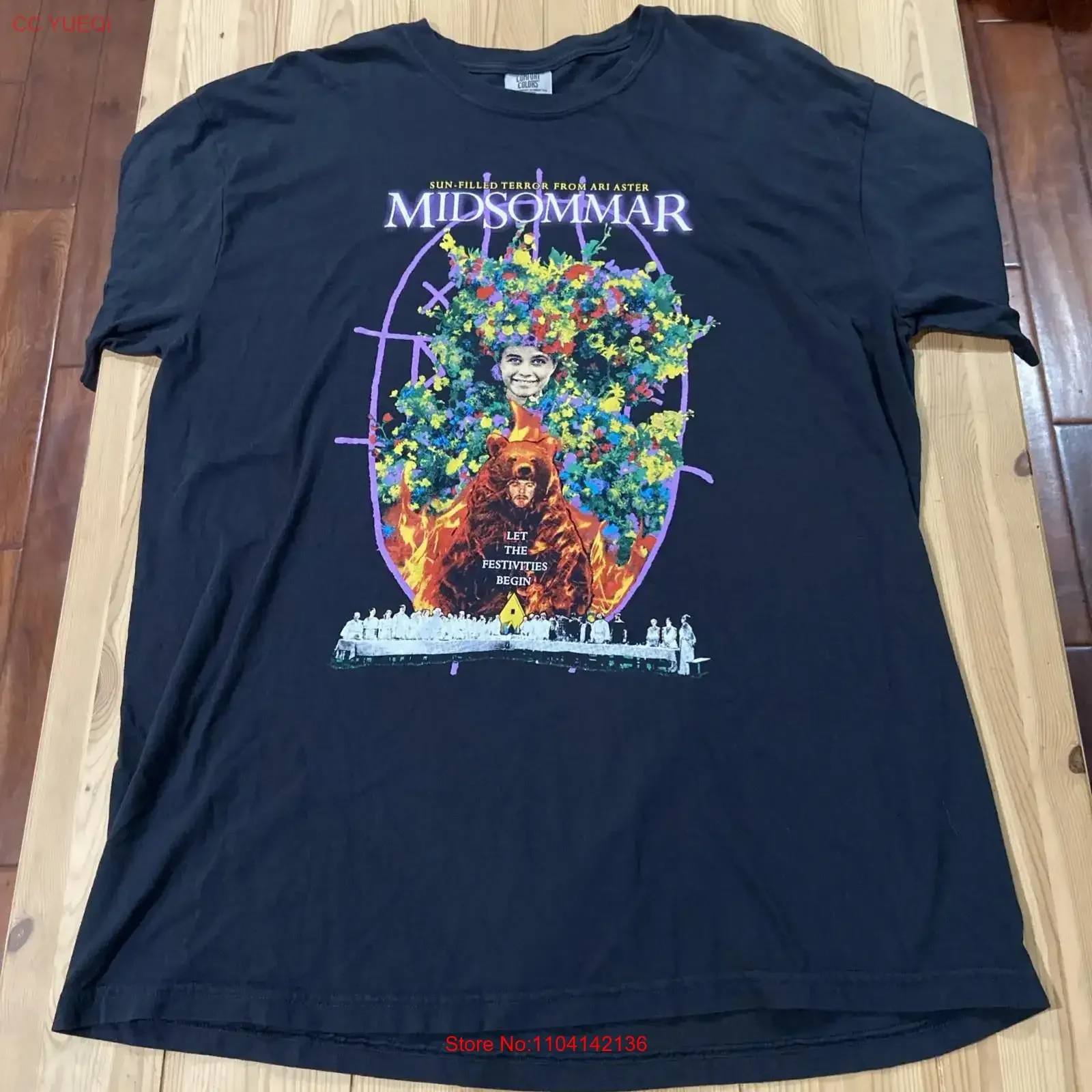 Midsommar gothic horror movie Back Print T Shirt  XL vintage Washed graphic Comfortable Casual homme Breathable streetwear