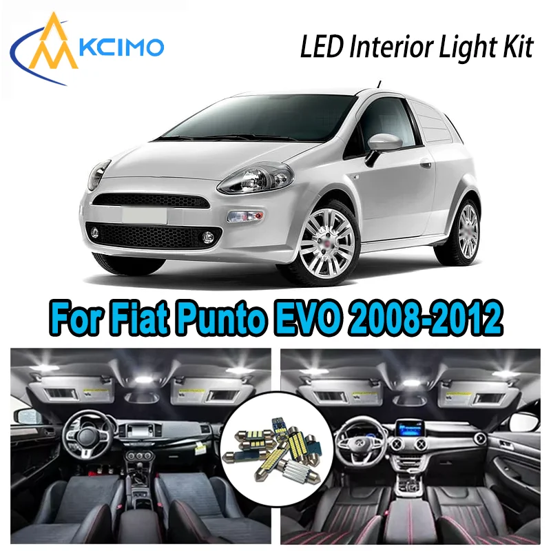 

High-Quality LED Interior Kit for Abarth Abarth Punto EVO 2008-2012 2009 2010 Premium Error-Free Dome Map Trunk Automotive Lamps