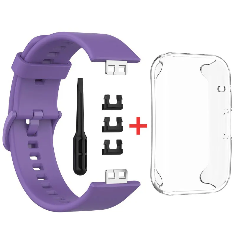 สายซิลิโคนสําหรับนาฬิกา Huawei FIT 1 สายอุปกรณ์เสริมสมาร์ทวอทช์เปลี่ยนสายรัดข้อมือ Correa Huawei Watch Fit 2021 สาย