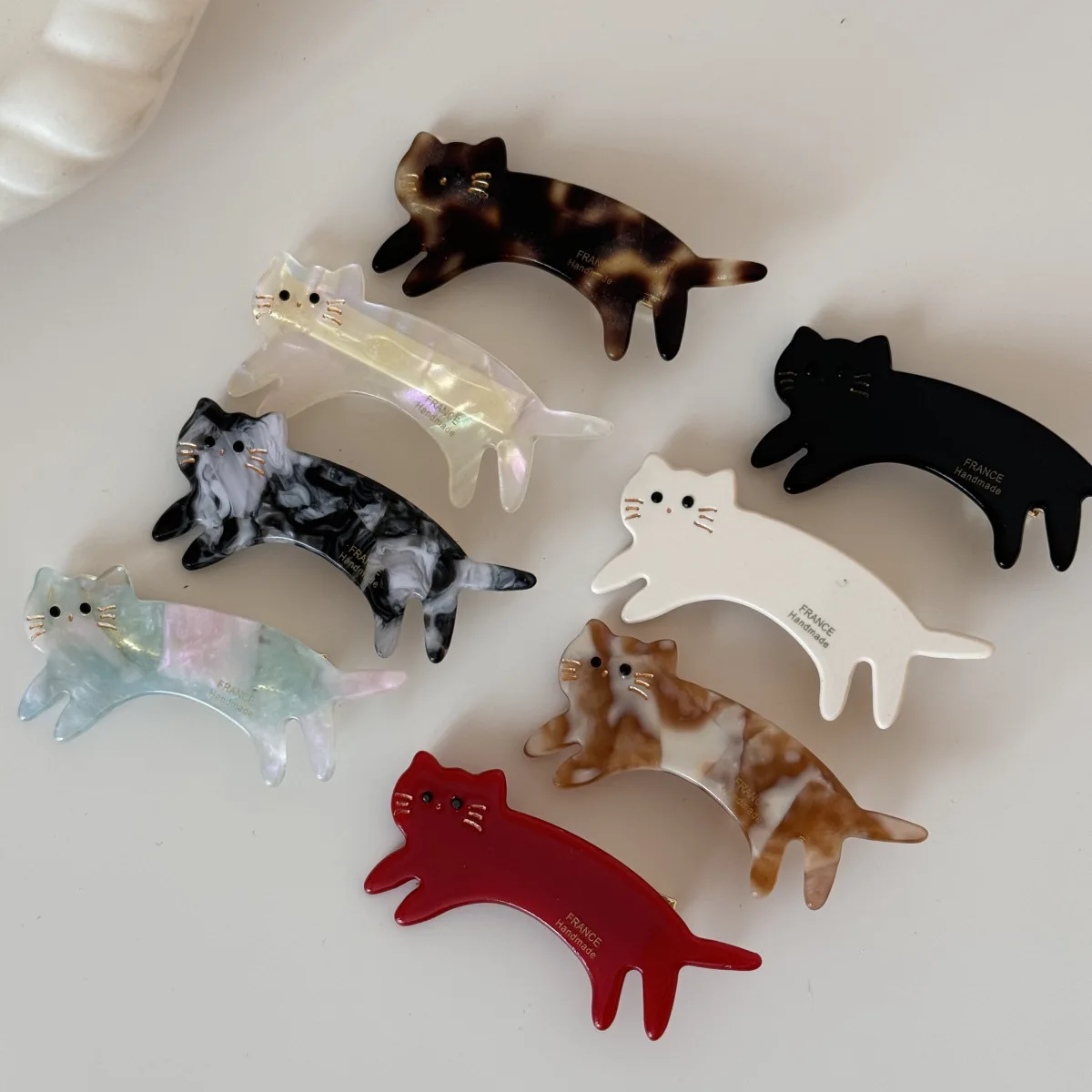Duckbill Hair Clips Acetate Cute Short Leg Cat Pattern for Side Bangs Styling Elegant Versatile Durable Headwear Women Daily Use
