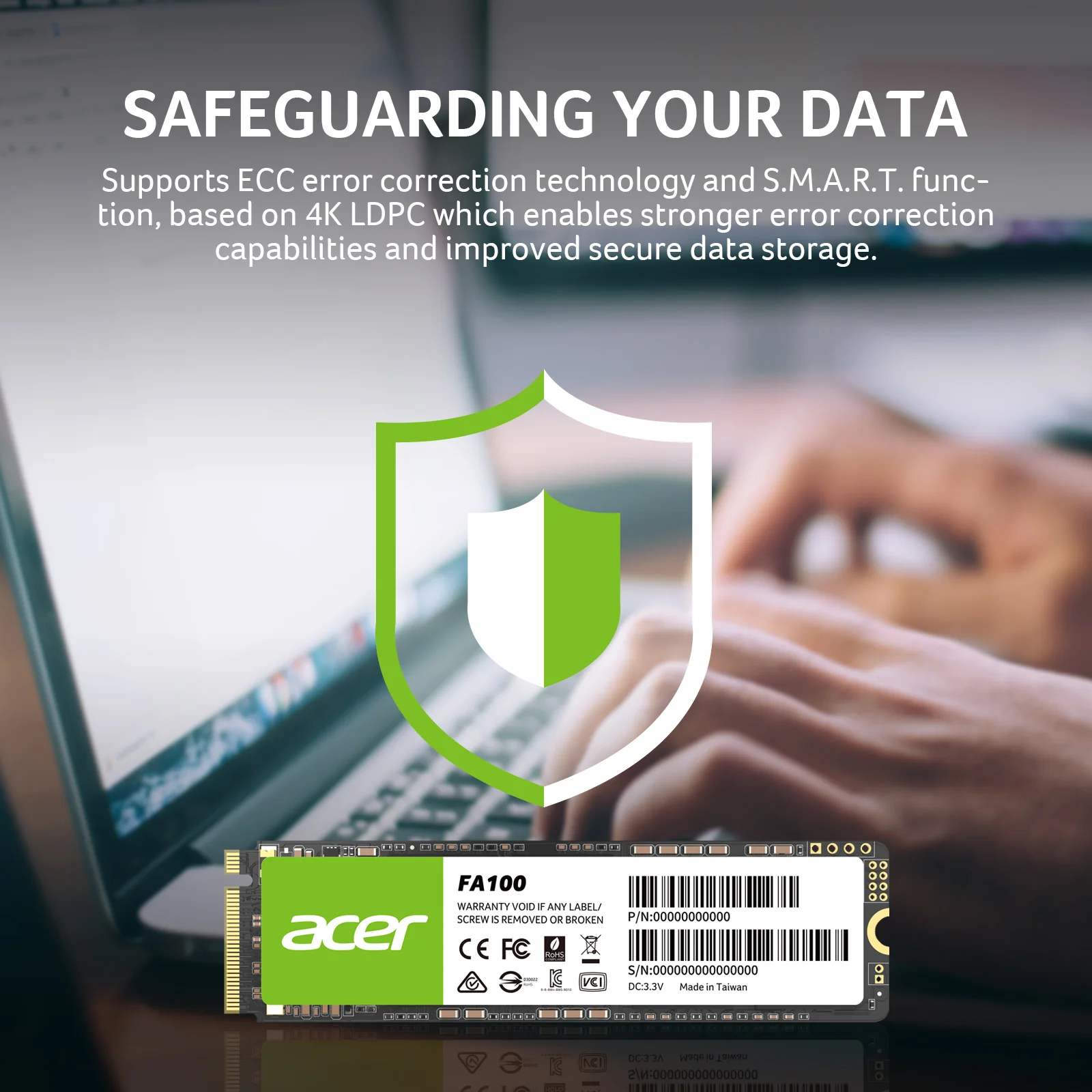 ACER FA100 256 GB M.2 2280 NVMe SSD do 3300 MB/s