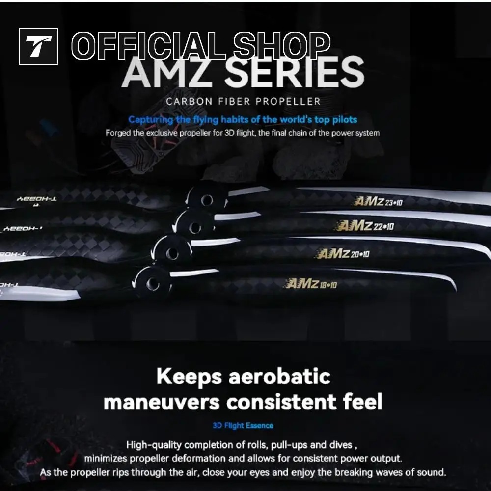 

T-MOTOR T-HOBBY AMZ 23x10 20x10 24x10 22x10 18x10 дюймов пропеллер из углеродного волокна для высокопроизводительных 3D самолетов 84-89 дюймов