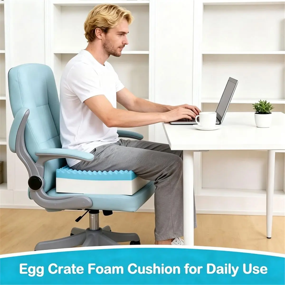 2026 New Egg Foam Crate Pad with High-Density Base for Long Sitting, Double Layer Design Disperse Pressure & Breathable Support