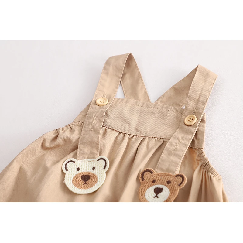 1 2 3 4 5 Years Boys Girls Clothing Sets Cute Bear Top + Overalls Little Princess Baby Suits Family Party Brother Sister Clothes