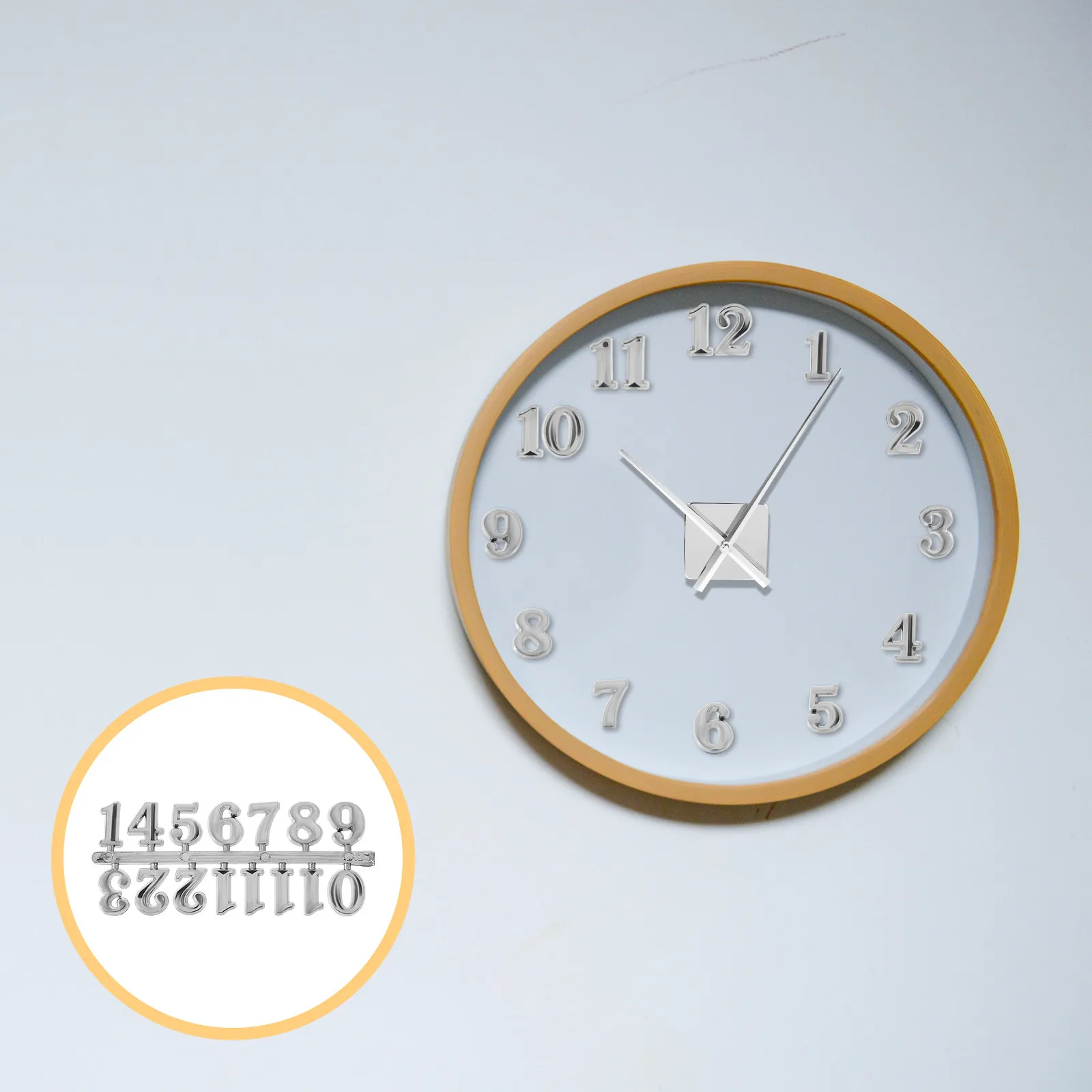 5 Sets Crafts Clock Number Kit for Arabic Numerals Silver Numbers Making Homemade Clocks