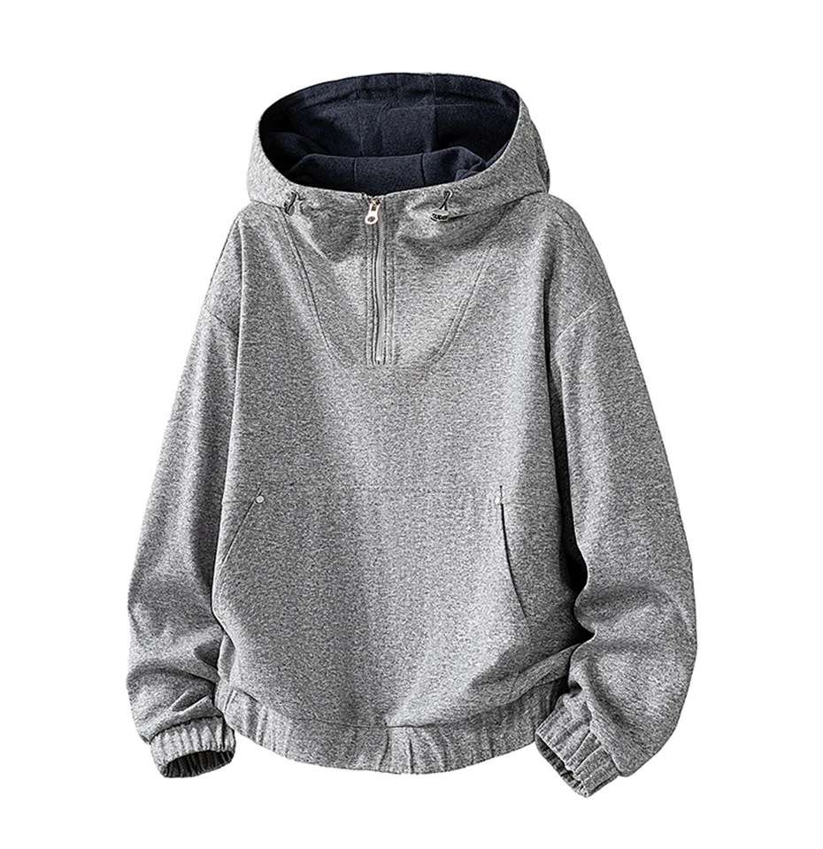 Half Zipper Hoodie Men Solid Color Sweatshirts Plus Size 8XL Hoodies Male Fashion Casual Spring Autumn Hoodie Big Size 8XL