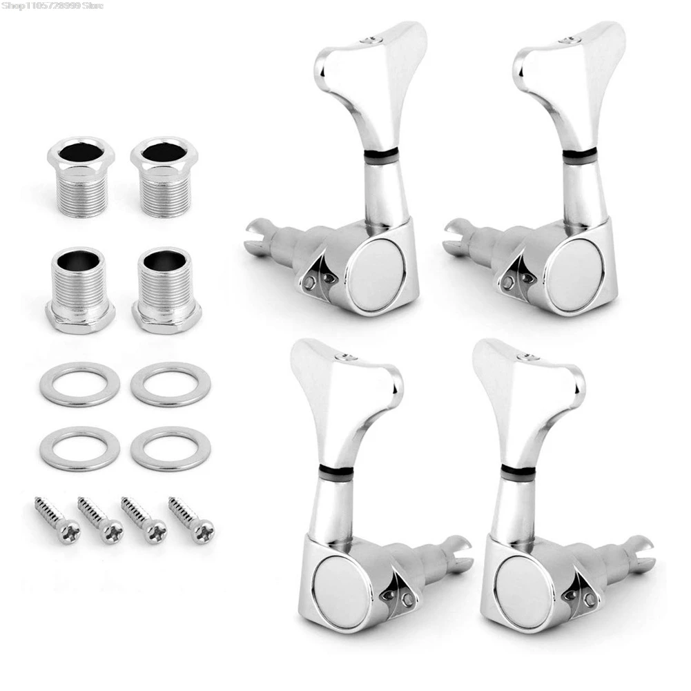 Fish Tail Sealed Bass Tuning Machine Heads for 4 String Electric Bass Luthier Repair Parts