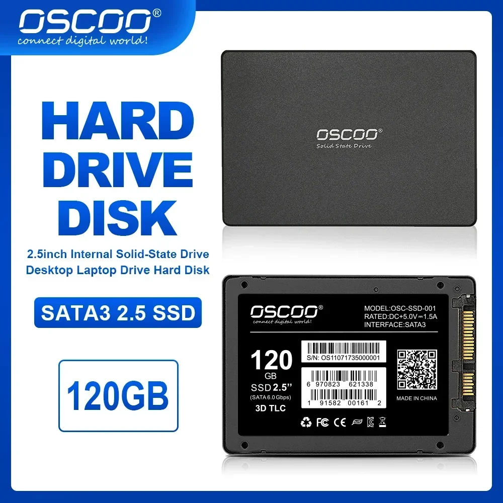 OSCOO Factory Wholesale 120GB 240GB 512GB 2.5INCH SATA3 SSD 3D TLC NAND Solid State Disk Hard Disk Computer Drives