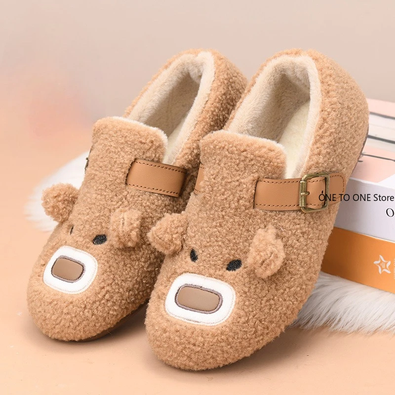 

Winter Women's Shoes 2026 New Girls Fluffy Cotton Shoes Soft Bottom Non-slip Kids Fashion Simple Plush Shoes Trend Versatile