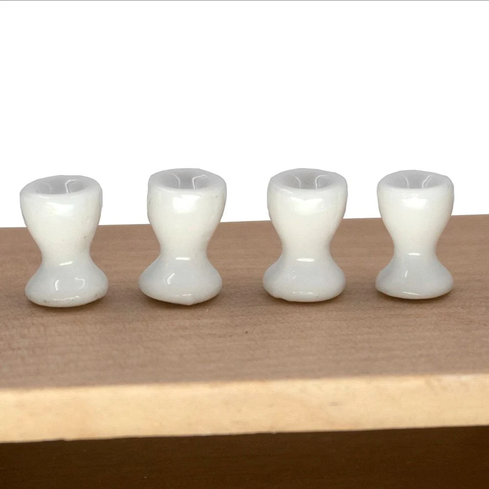 4개 1/12 인형의 집 액세서리 미니 세라믹 고블릿 와인 잔 미니어처 차 물컵 모델 장난감 인형 집 장식용 bjd