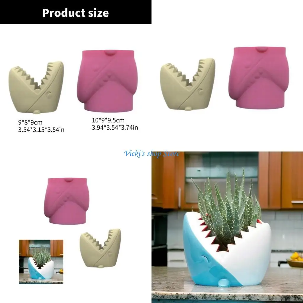 

C1FC Meeming Shark Silicone плесени сочные растения