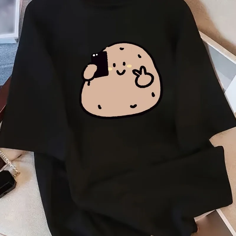 

2025 Summer Cotton Loose Round-Neck Versatile Women's Comfortable Casual T-Shirt Youthful Trendy Vibrant Daily Short Sleeve