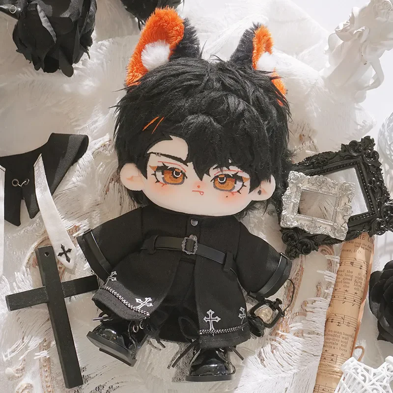 No attributes Father Dark Black Priest Clergyman Demon Devil for 20cm Plush Doll Stuffed Only Clothes Plushie Clothing KN Mar
