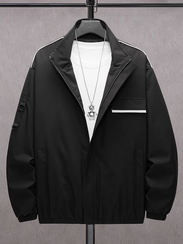 

Модная повседневная свободная мужская рабочая одежда: куртка на весну-осень в стиле Hong Kong, универсальный топ из полиэстера, нейлона и смесового волокна