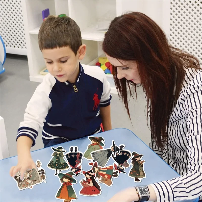 10/30/50PCS Cartoon Q Witch PVC Sticker Aesthetic Children\'s Korean Decoration Scrapbooking Stationery School Supplies for Kids
