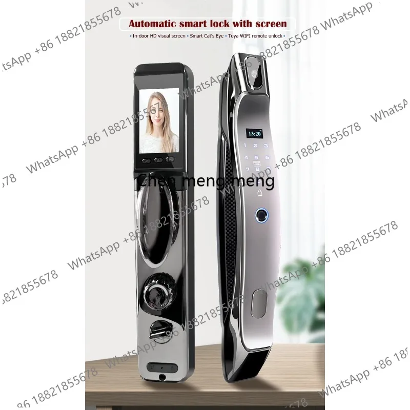 

Умный дверной замок с 3D-распознаванием лиц, Wi-Fi, без ключа, врезной замок для входной двери, видеодомофон, отпечаток пальца, код, приложение Tuya