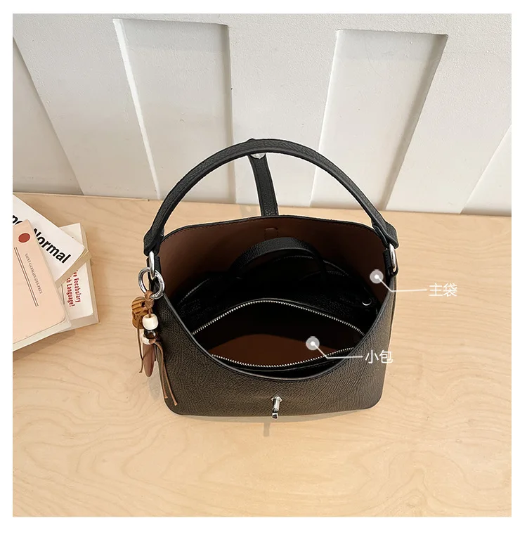 Vintage Bucket Composite Handbags for Women Crossbody Bags Designer Shoulder Bag Female Satchel Ladies Big Totes Work Commute view 6