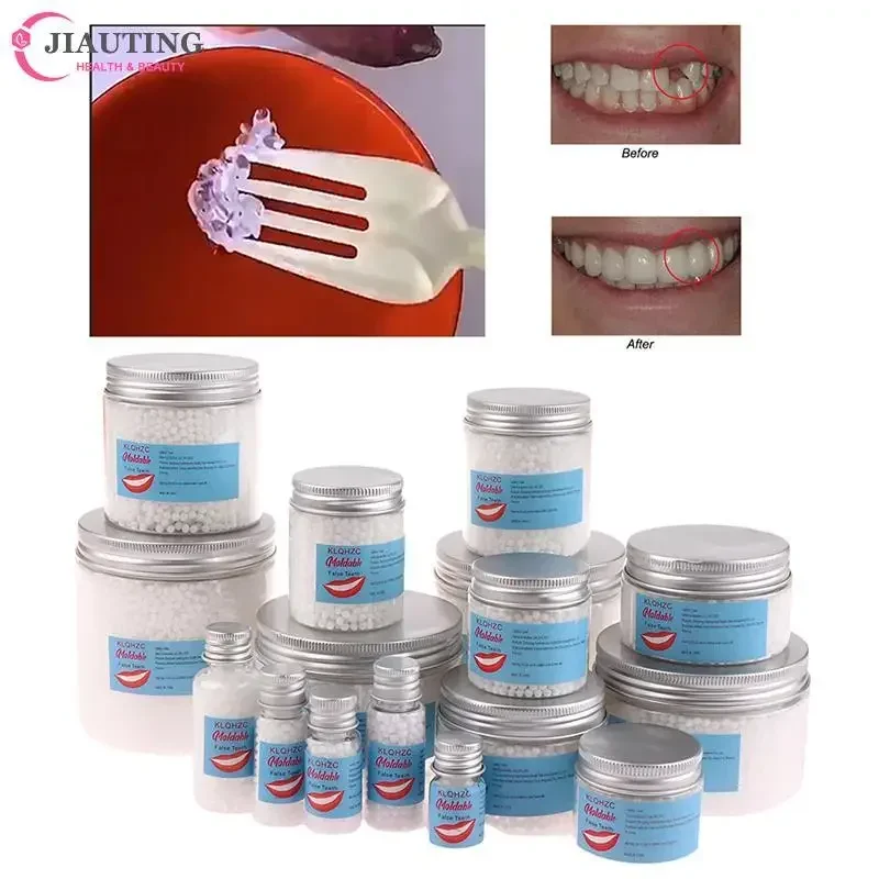 Resin Dentures Temporary Repair Teeth Pellets Plastic Teeth Pellets Halloween Makeup Teeth Cosmetic Dentistry Tools Dental Gaps