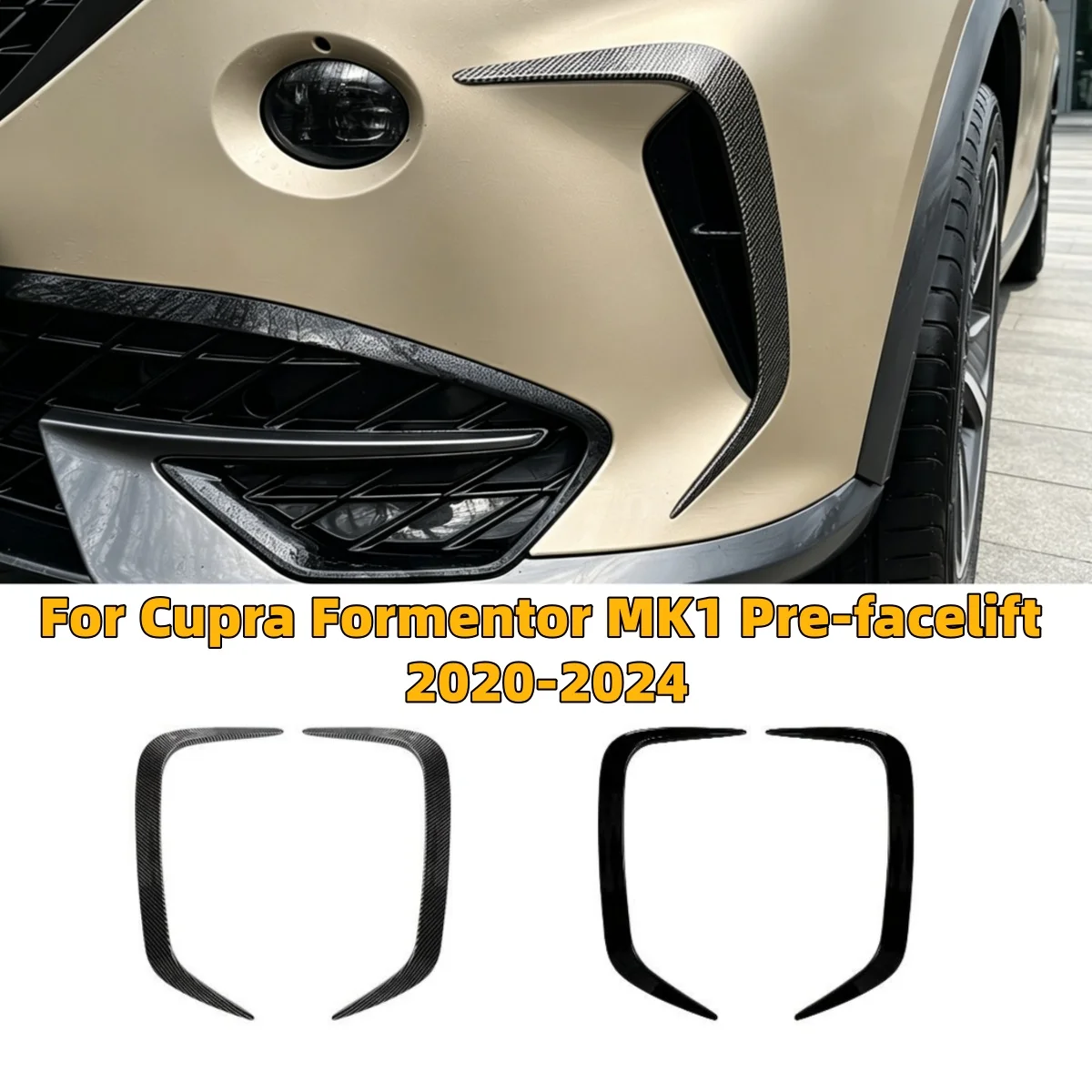Für Cupra Formentor MK1 Pre-Facelift 2020 2021 2022 2023 2024 Auto-Frontstoßstangenabdeckung Zierleiste Lüftungsöffnung Windmesser Karosserie-Kit