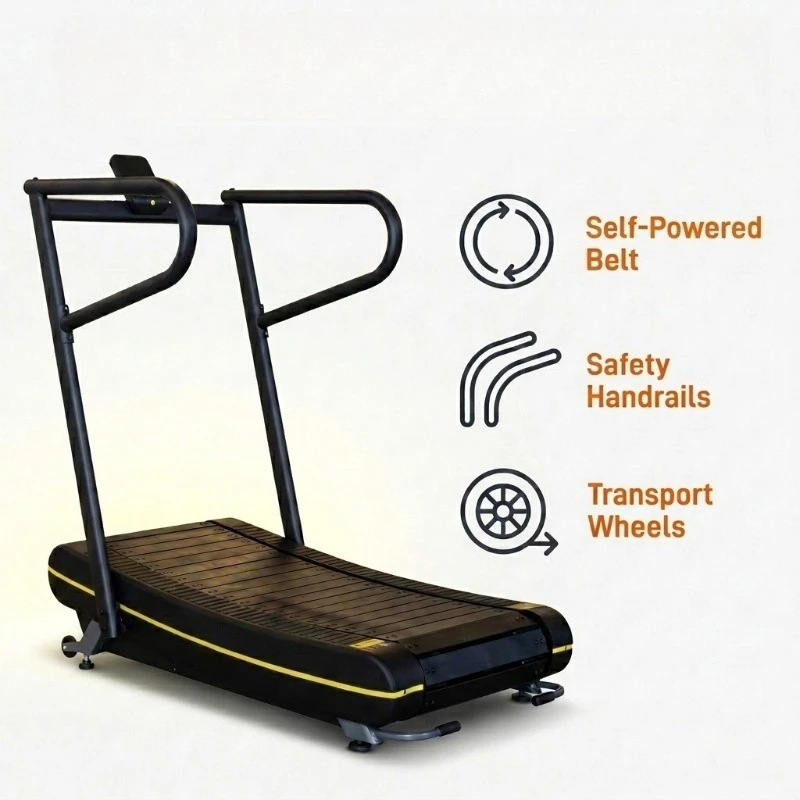 Commercial Unpowered Curved No Gravity Treadmill Adjustment Running Machine for Gym Studio High Intensity Cardio Training