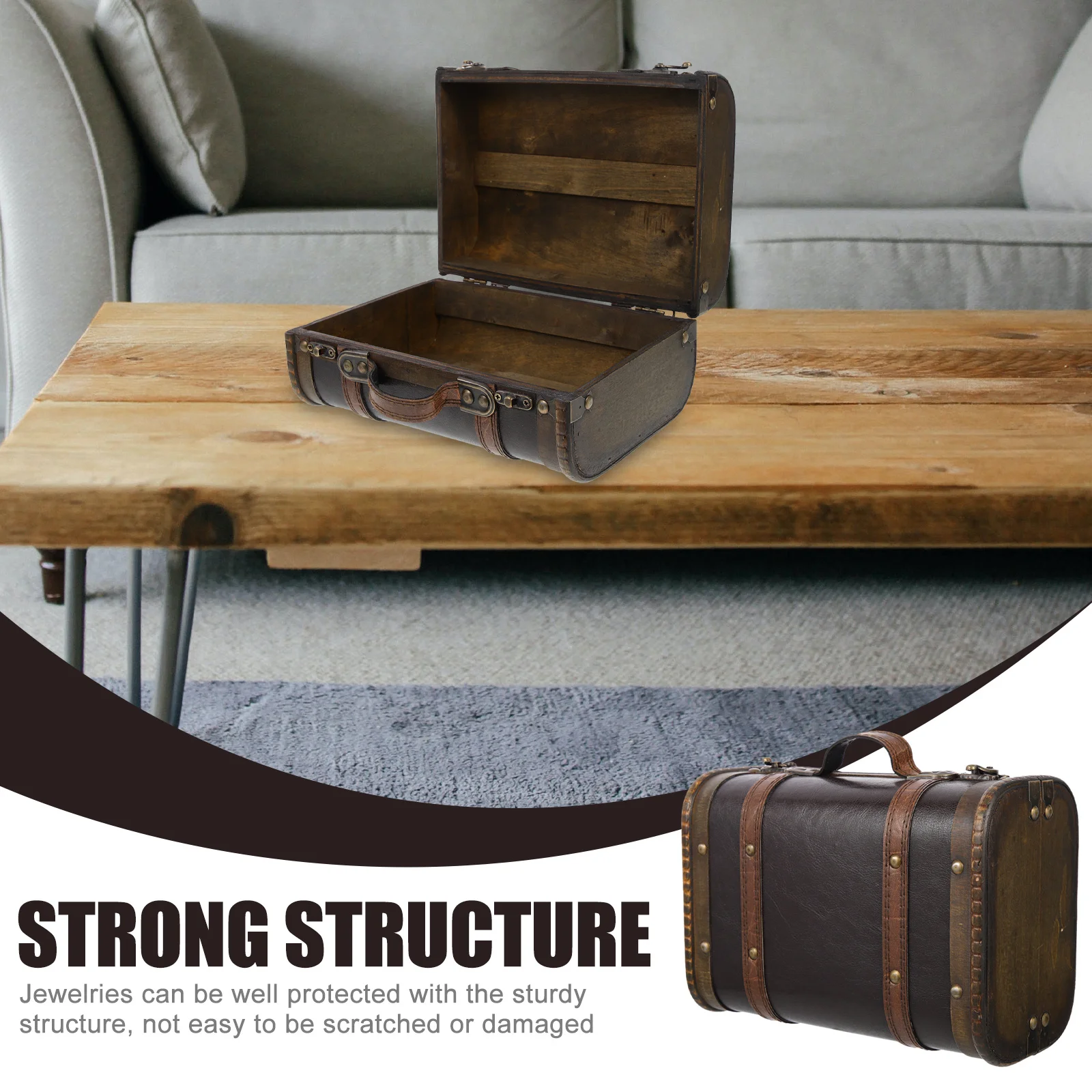 

Wooden Jewelry Box Vintage Design Buckle Latch Sturdy Jewelry Storage Case Trinket Organizer Vintage Wood Box Trinket Case