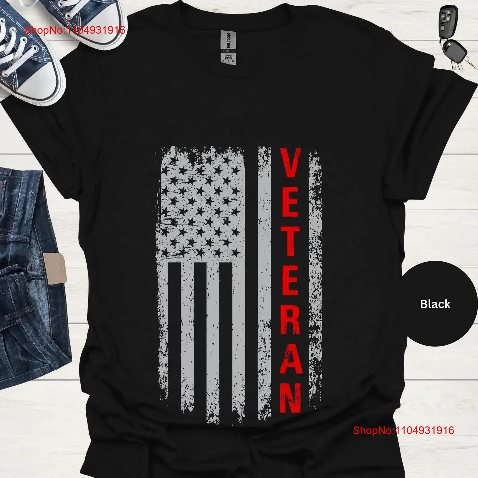 

Veteran's T Shirt American Flag Patriotic Independence Day Vintage USA 1776 Veteran vintage Washed Versatile Stretched graphic