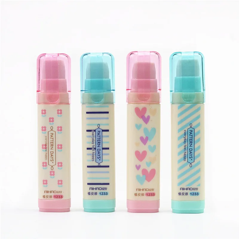 3pcs Cute Adjustable Three Layer Automatic Pencil Eraser Durable Stationery Supplies for Students Office Use